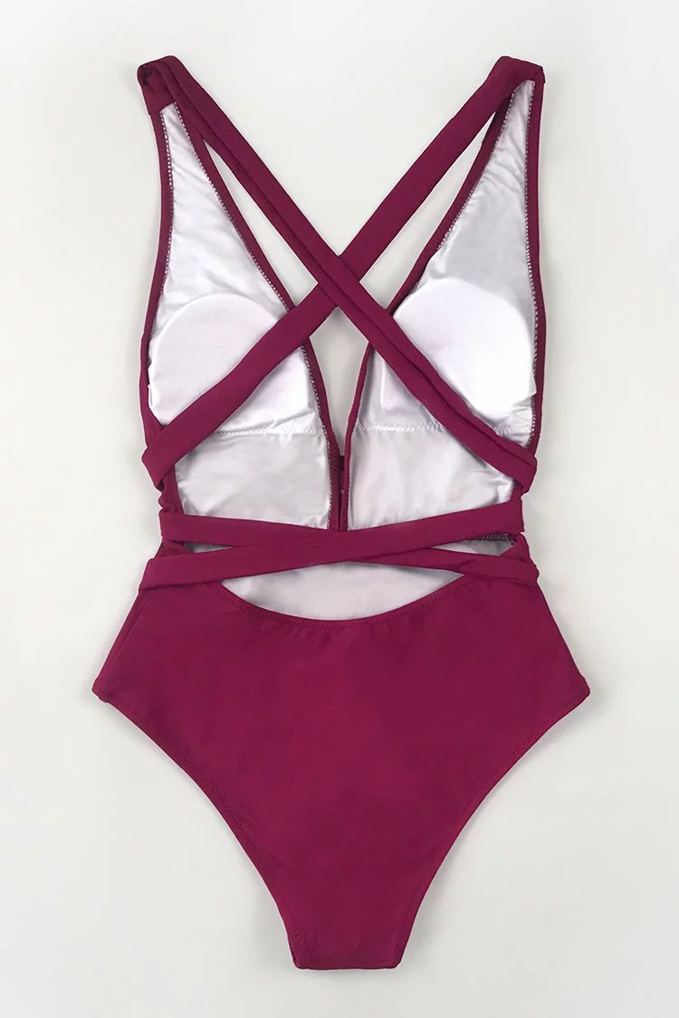 Cupshe Red Deep V-neck One Piece Swimsuit 4 Cupshe Red Deep V-neck One Piece Swimsuit - Image 4