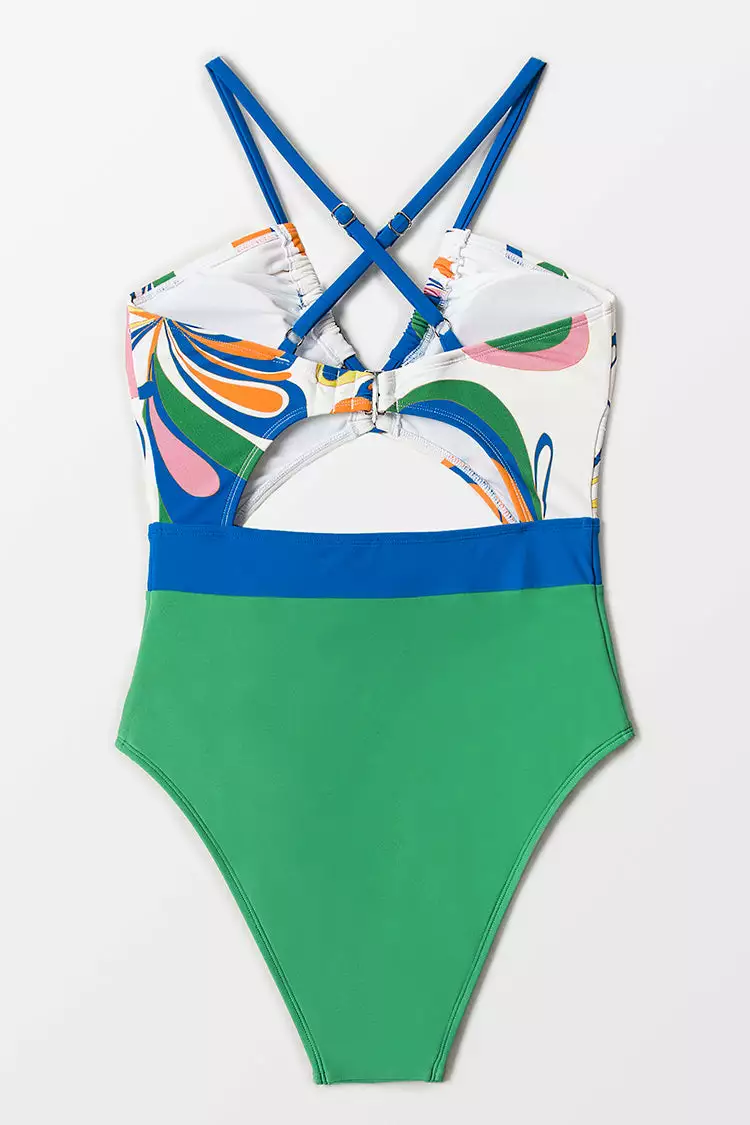 Cupshe Swirlwind Cross Halter Cutout One Piece Swimsuit 4 Cupshe Swirlwind Cross Halter Cutout One Piece Swimsuit - Image 4