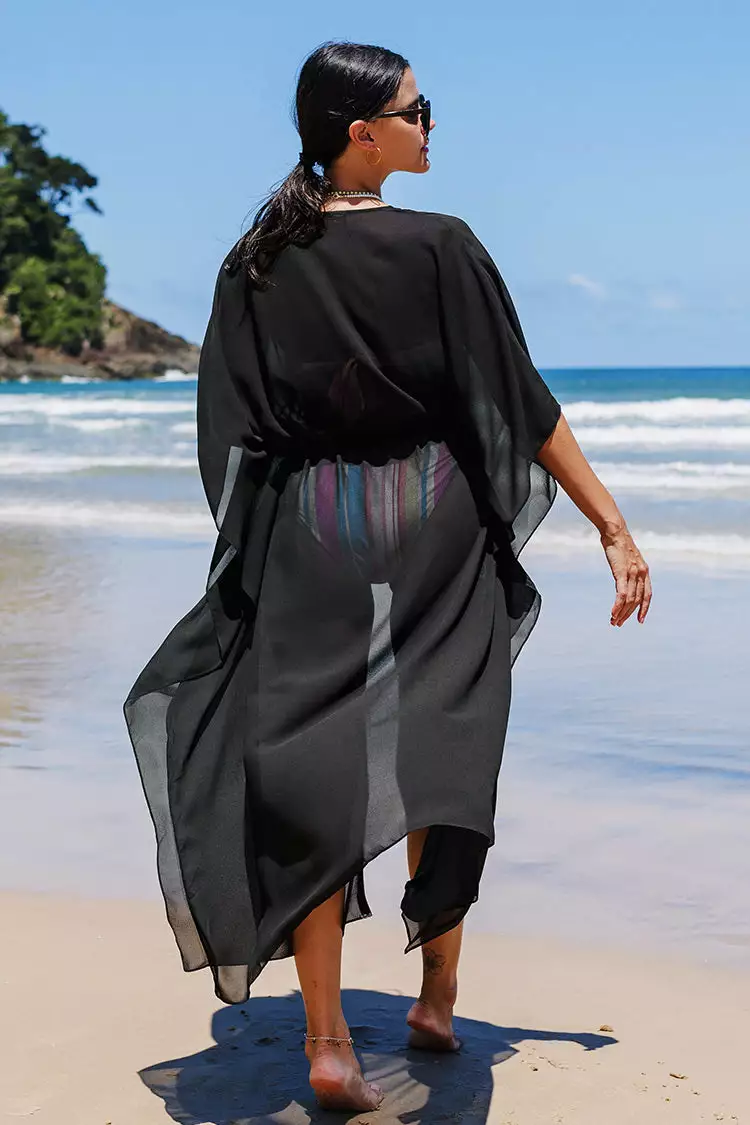 Cupshe Carmel Open Front Self Tie Maxi Cover Up 2 Cupshe Carmel Open Front Self Tie Maxi Cover Up - Image 2