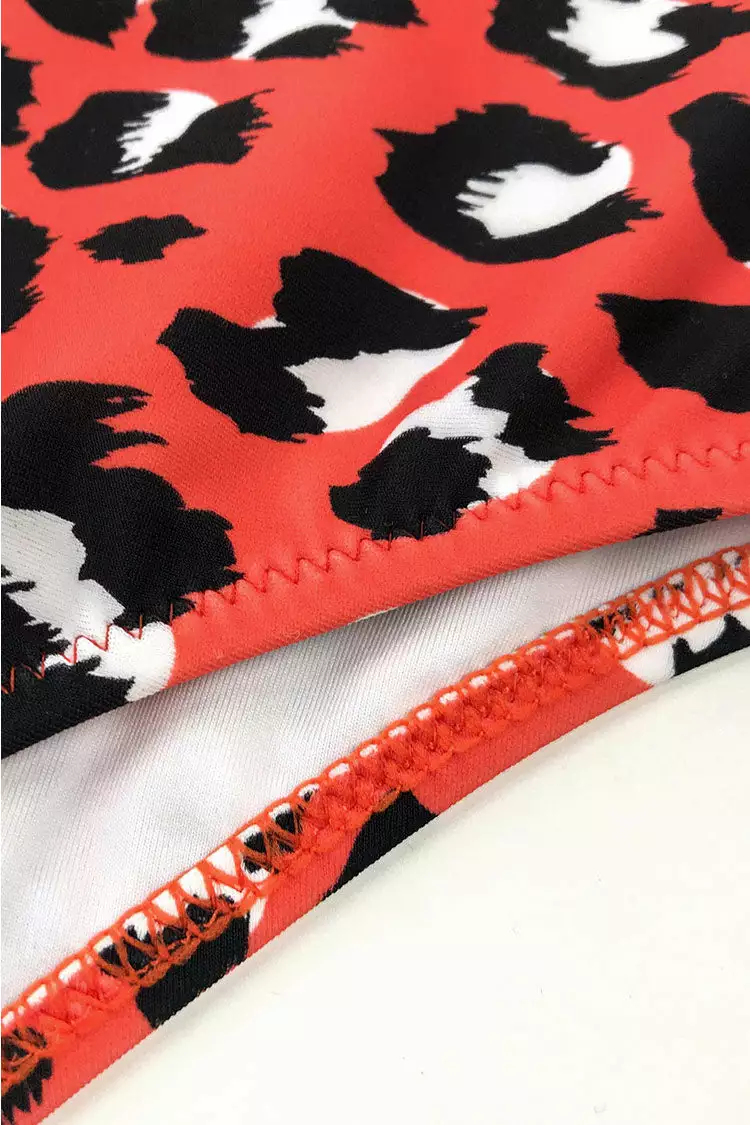 Cupshe Red Leopard Print One Piece Swimsuit 8 Cupshe Red Leopard Print One Piece Swimsuit - Image 8