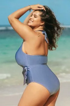 Cupshe Lesly V-neck Halter Belt Plus Size One Piece Swimsuit -Deals Cupshe Store 3 0938d888 6f11 47da a57d 2652d0ddd929