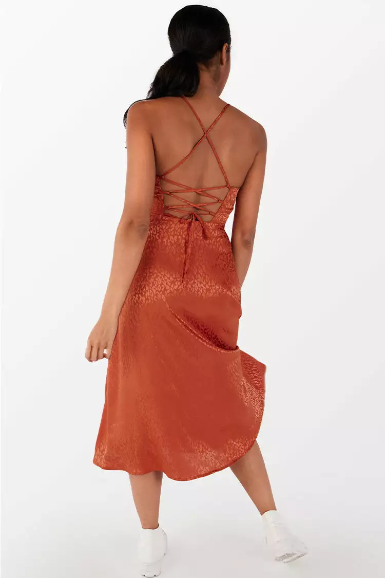 Cupshe Janiya Lace Up Leopard Fitted Waist Slip Dress 2 Cupshe Janiya Lace Up Leopard Fitted Waist Slip Dress - Image 2