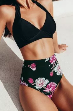 Cupshe Black Floral Halter High Waisted Bikini 11 Cupshe Black Floral Halter High Waisted Bikini -Deals Cupshe Store 3 1aaaabb1 d913 4a49 a33e d37af99e4a1f