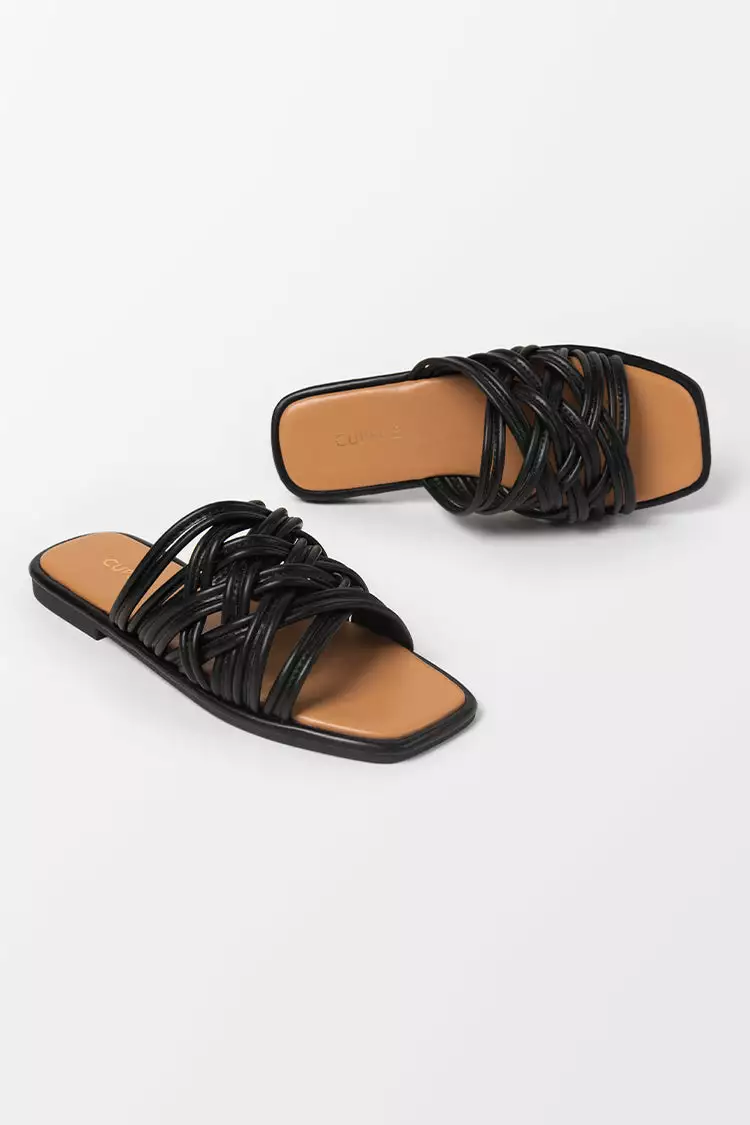 Cupshe Love Language Black Square Toe Flat Sandals 3 Cupshe Love Language Black Square Toe Flat Sandals - Image 3