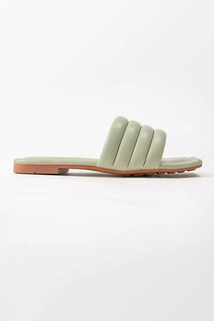 Cupshe Sage Light Green Wide Band Square Toe Slide Sandals 3 Cupshe Sage Light Green Wide Band Square Toe Slide Sandals - Image 3