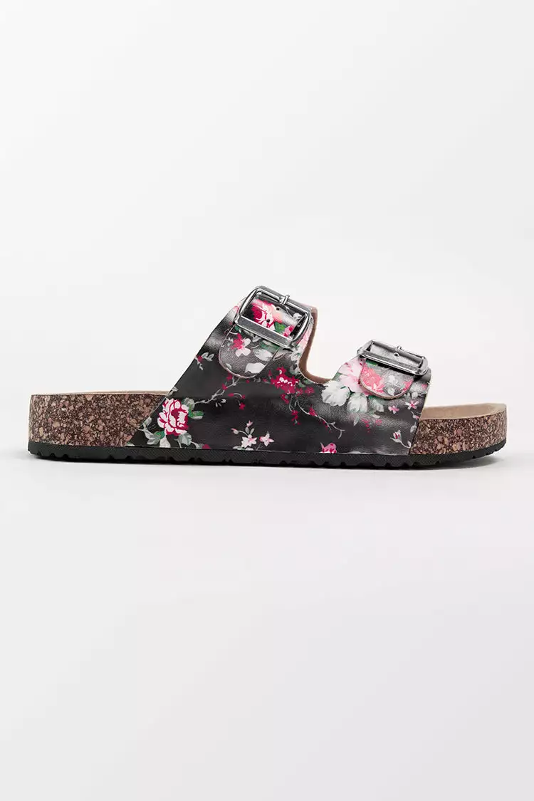 Cupshe Laurel Floral Buckle Strap Slide Sandals 3 Cupshe Laurel Floral Buckle Strap Slide Sandals - Image 3
