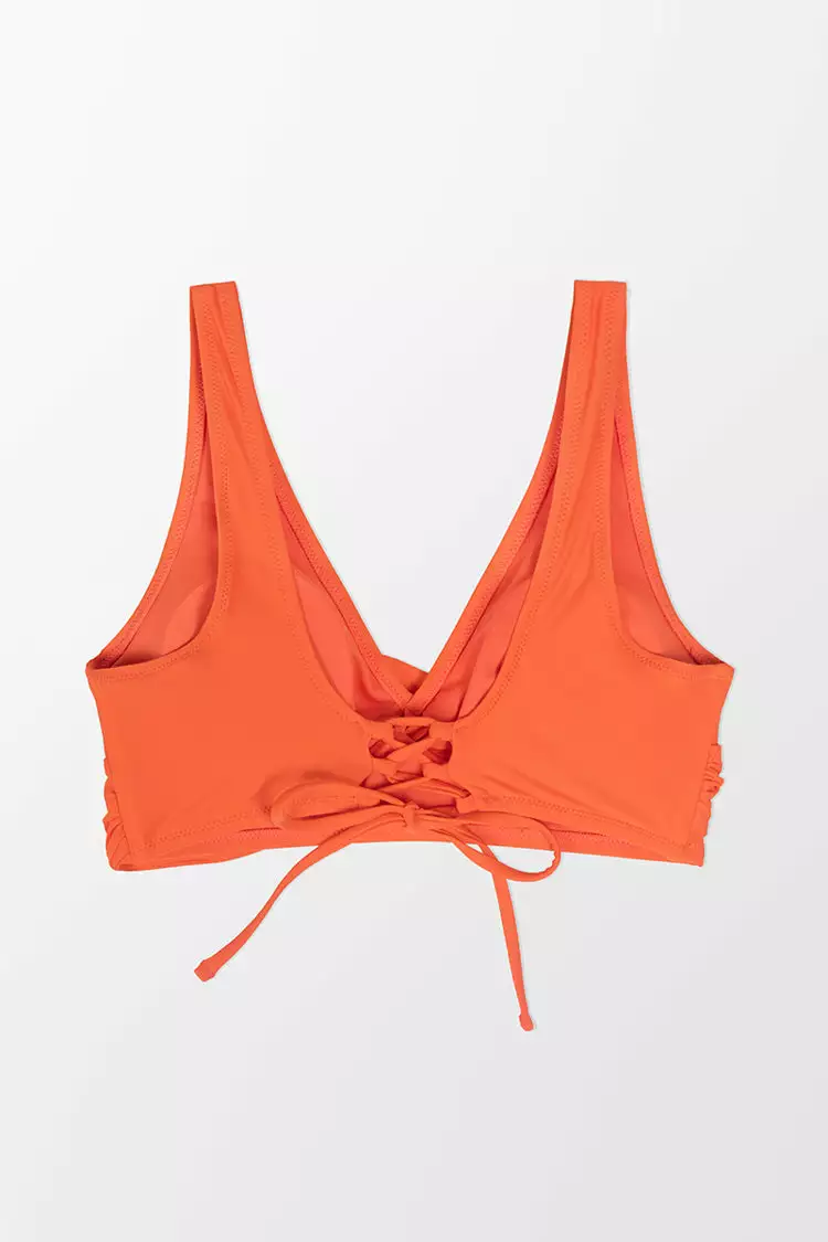 Cupshe Monroe Orange Lace-up Back Bikini Top 4 Cupshe Monroe Orange Lace-up Back Bikini Top - Image 4