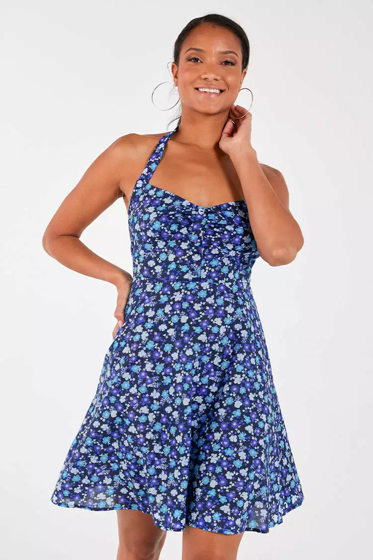 Cupshe Miramar Ditsy Halter Neck Backless Dress 3 Cupshe Miramar Ditsy Halter Neck Backless Dress - Image 3