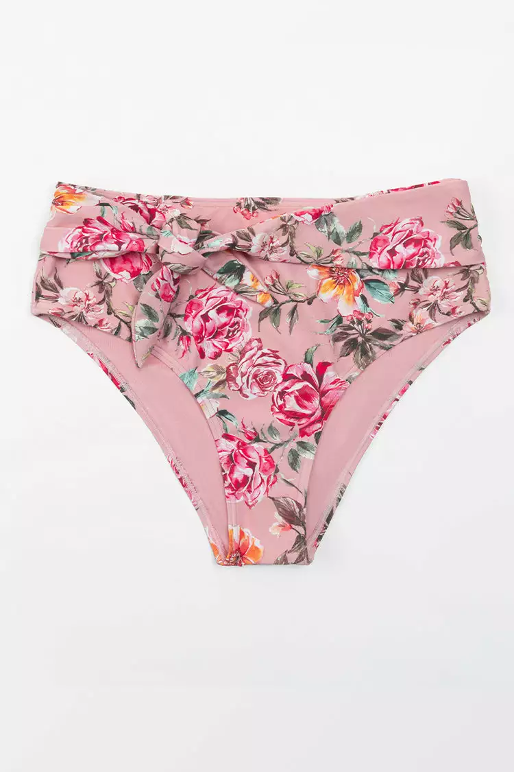 Cupshe Rosy Outlook Sash High Waist Bikini Bottom 3 Cupshe Rosy Outlook Sash High Waist Bikini Bottom - Image 3