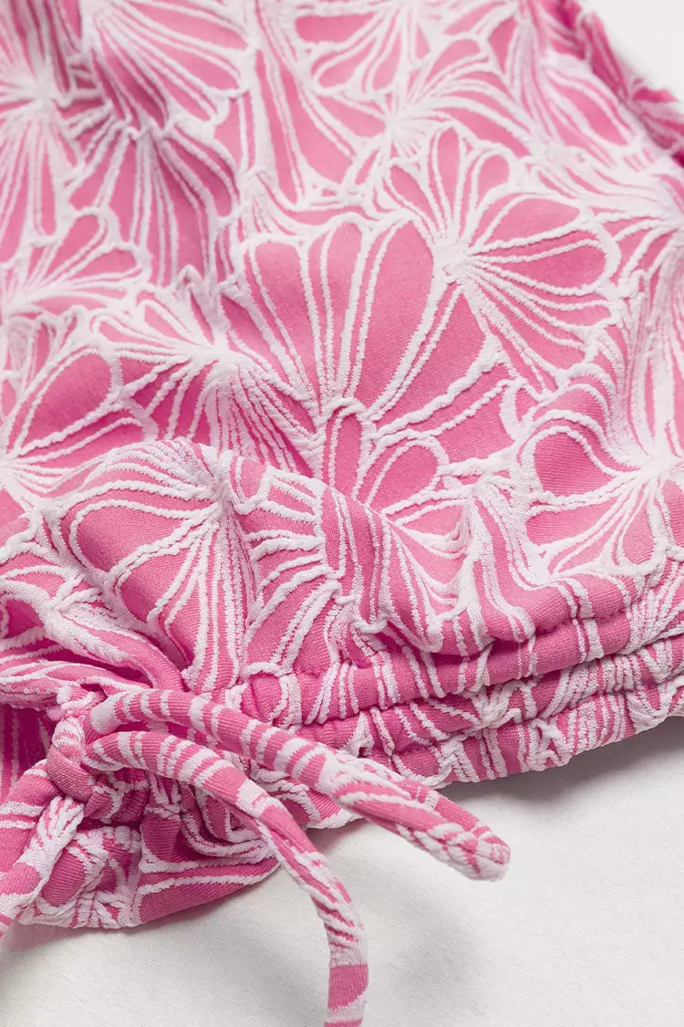 Cupshe Abigayle Jacquard Drawstring Side Halter Tankini 6 Cupshe Abigayle Jacquard Drawstring Side Halter Tankini - Image 6