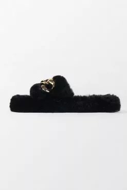 Cupshe Brownstone Black Fluffy Chain Decor Slippers -Deals Cupshe Store 3 2 b2c200c8 a25f 45d5 ba5e 1514a74232d8