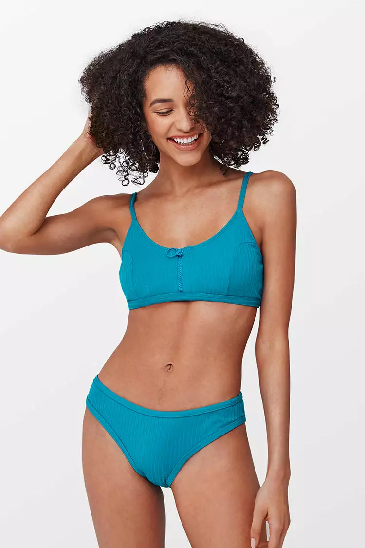 Cupshe Luz Ribbed Zipper Bikini 5 Cupshe Luz Ribbed Zipper Bikini - Image 5