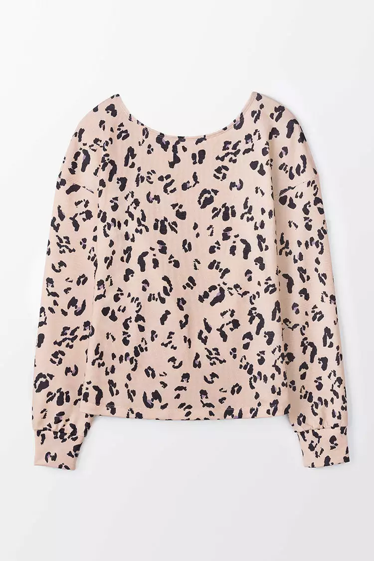 Cupshe Urban Jungle Leopard Drop Shoulder Sweatshirt 3 Cupshe Urban Jungle Leopard Drop Shoulder Sweatshirt - Image 3