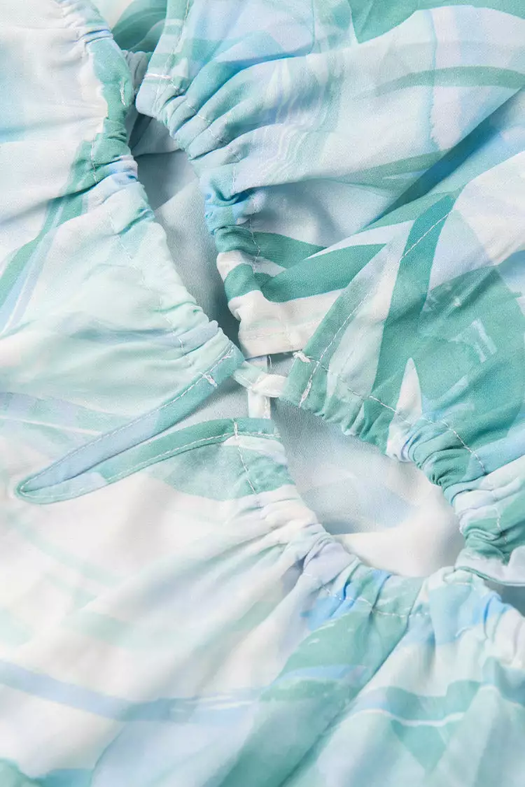 Cupshe Taryn Marble Print Elastic Cut-out Waist Dress 3 Cupshe Taryn Marble Print Elastic Cut-out Waist Dress - Image 3