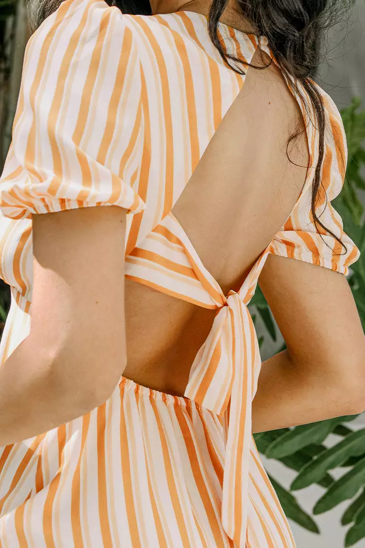 Cupshe Aubrielle Yellow Striped Tie Back Dress 3 Cupshe Aubrielle Yellow Striped Tie Back Dress - Image 3