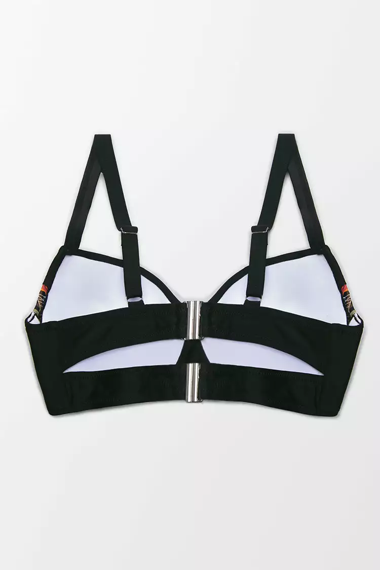 Cupshe Black Floral Plus Size Bikini Top 4 Cupshe Black Floral Plus Size Bikini Top - Image 4