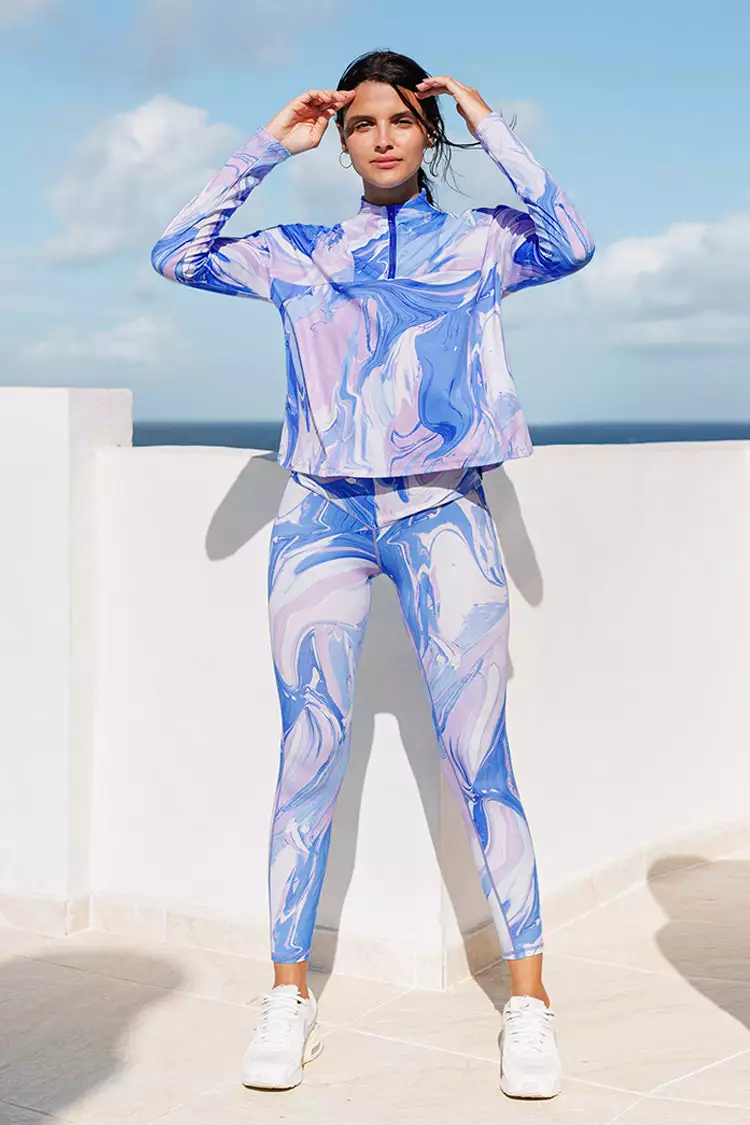 Cupshe Spring Fling Marble Zipper Front Sweatshirt 3 Cupshe Spring Fling Marble Zipper Front Sweatshirt - Image 3