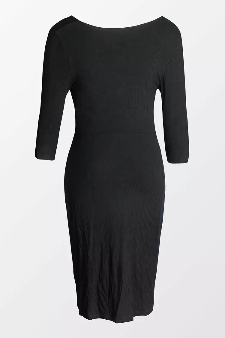 Cupshe Abbigail Black V-neck Split Dress 4 Cupshe Abbigail Black V-neck Split Dress - Image 4