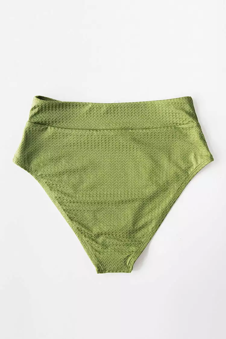 Cupshe Green Textured High Waisted Bikini Bottom 4 Cupshe Green Textured High Waisted Bikini Bottom - Image 4