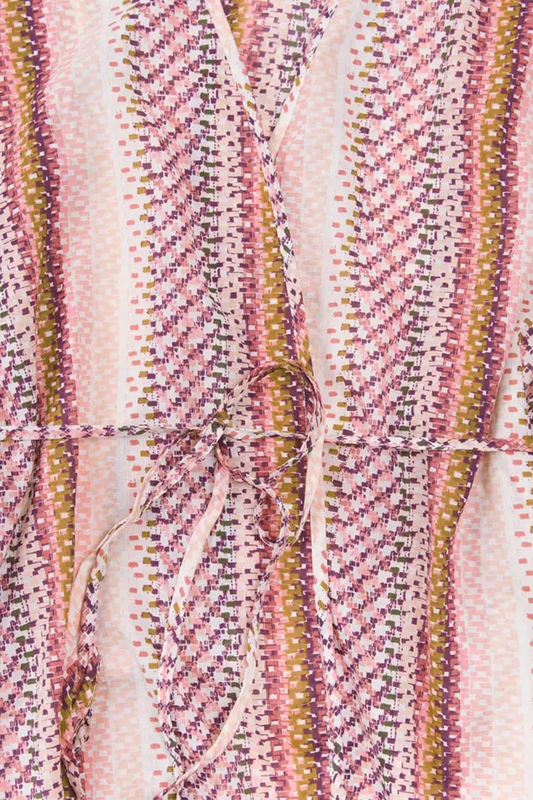 Cupshe Mckenna Geometric Print V Neck Kimono 5 Cupshe Mckenna Geometric Print V Neck Kimono - Image 5