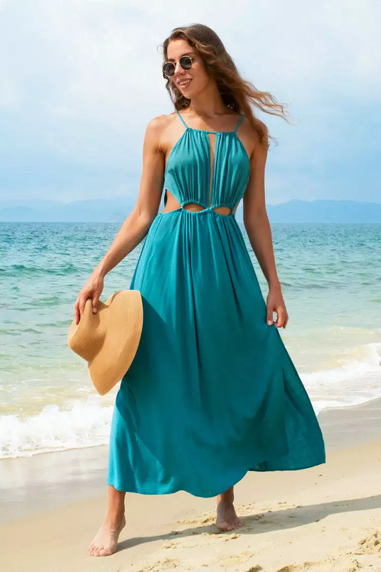 Cupshe Ruth Moss Green Keyhole Cutout Sleeveless Dress 3 Cupshe Ruth Moss Green Keyhole Cutout Sleeveless Dress - Image 3