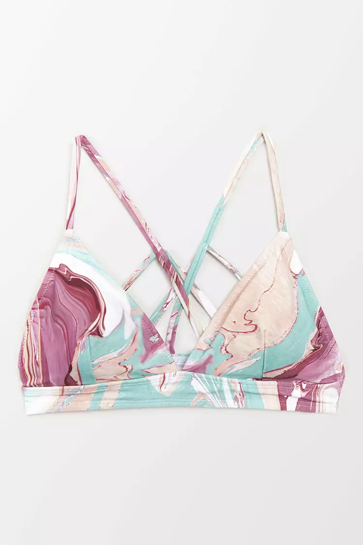 Cupshe Marbled Swirl Stappy Back Bralette Bikini Top 3 Cupshe Marbled Swirl Stappy Back Bralette Bikini Top - Image 3