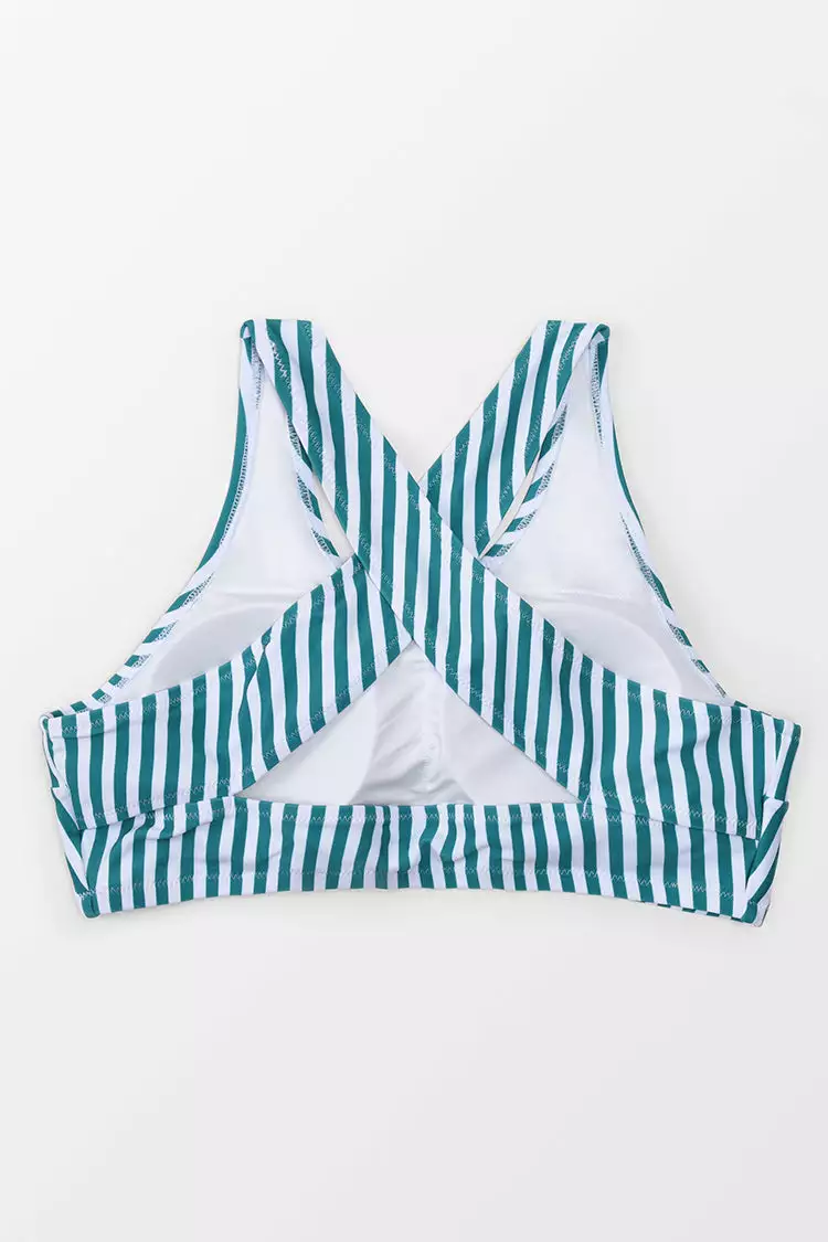 Cupshe Anya Striped Crisscross Plus Size Bikini Top 4 Cupshe Anya Striped Crisscross Plus Size Bikini Top - Image 4