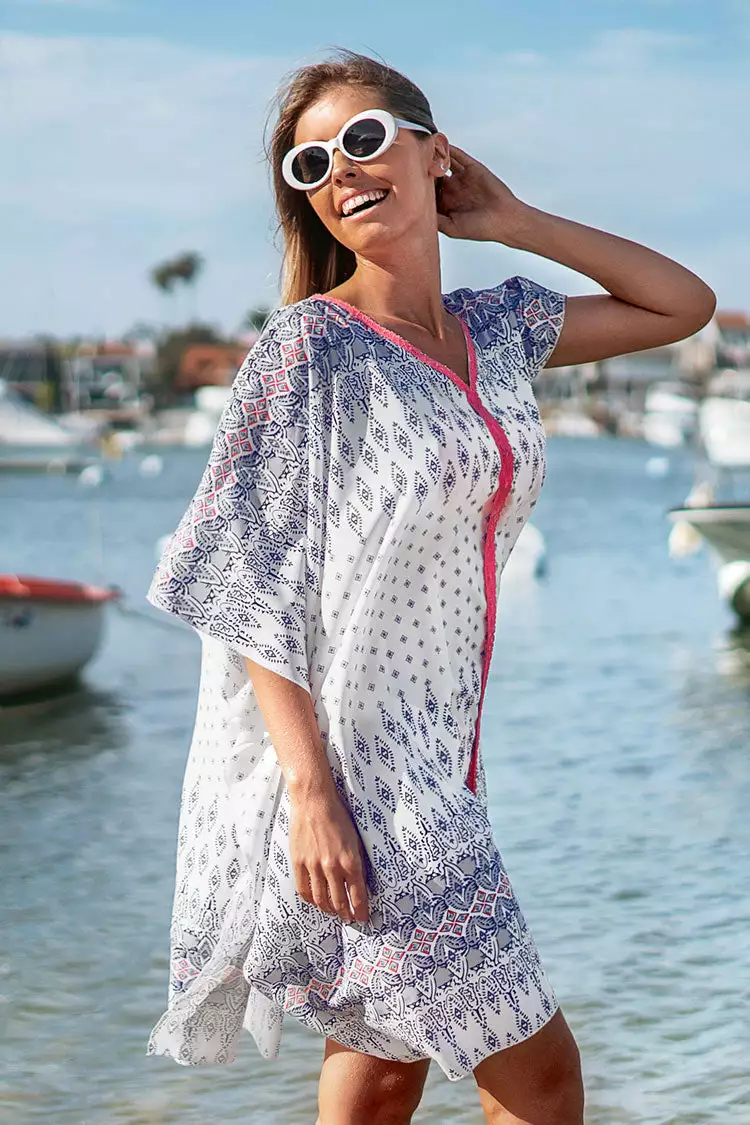 Cupshe Purple and Pink Print Knee-Length Cover Up 3 Cupshe Purple and Pink Print Knee-Length Cover Up - Image 3