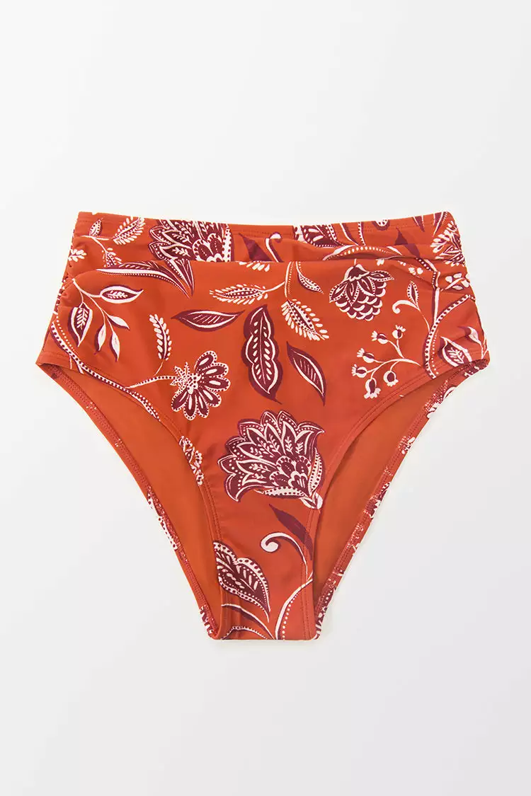 Cupshe Boho Impression Shirred High Waist Bikini Bottom 3 Cupshe Boho Impression Shirred High Waist Bikini Bottom - Image 3