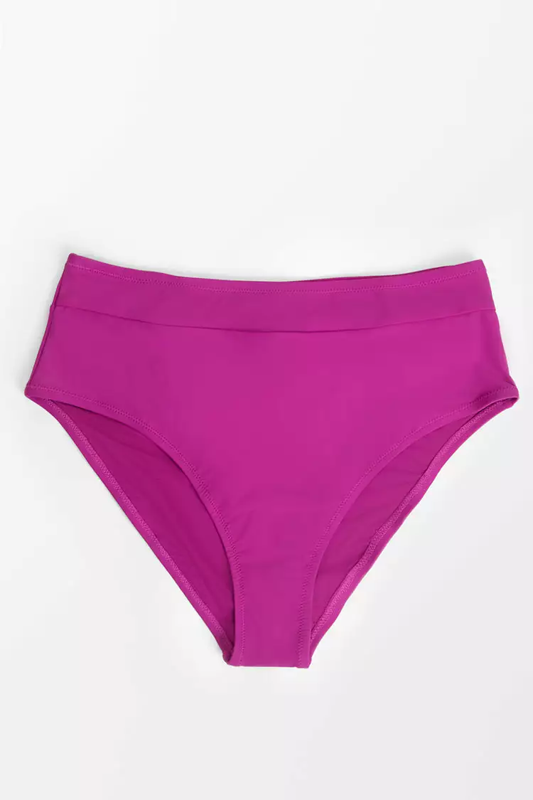 Cupshe Amira Fuchsia High Waisted Plus Size Bikini Bottom 3 Cupshe Amira Fuchsia High Waisted Plus Size Bikini Bottom - Image 3