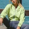 Cupshe Coffee Run Green Zipper Front Drawstring Hoodie