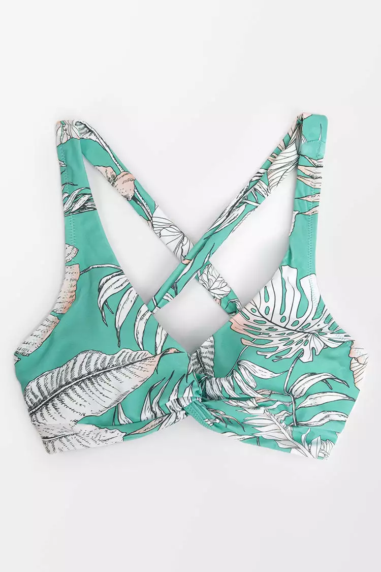 Cupshe Fiona Floral Twist Crisscross Tie Back Bikini Top 3 Cupshe Fiona Floral Twist Crisscross Tie Back Bikini Top - Image 3