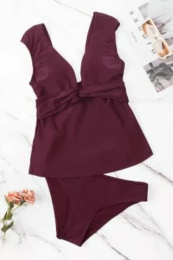 Cupshe Shangrila Solids Twist Tankini & Standard Rise Hipster Bottom Set 5 Cupshe Shangrila Solids Twist Tankini & Standard Rise Hipster Bottom Set -Deals Cupshe Store 3 672529e0 f933 4c12 8290 c031fdb913f0