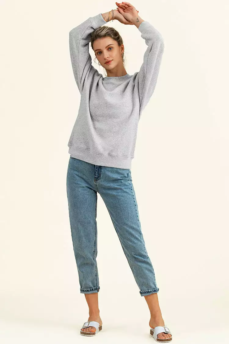 Cupshe Last Dance Gray Crewneck Sweatshirt 3 Cupshe Last Dance Gray Crewneck Sweatshirt - Image 3