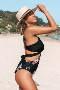 Cupshe Black And Floral Wrap Cutout One Piece Swimsuit -Deals Cupshe Store 3 751fc016 f901 4c5b a5f4 4055db0a2787