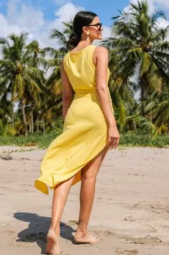 Cupshe Zaniyah Yellow Tie Waist V-neck Cover Up Dress -Deals Cupshe Store 3 7936537c 4937 48a7 8362 2d06ae1664eb