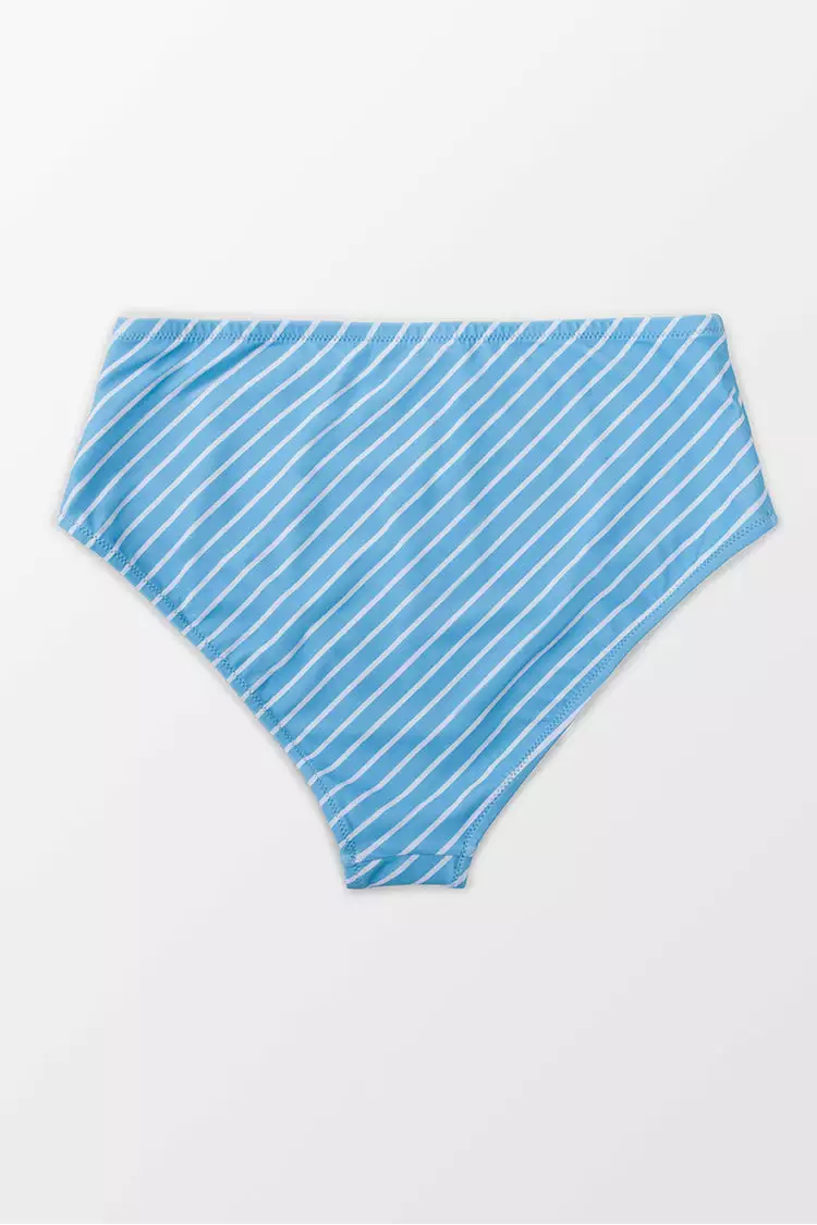 Cupshe Julie Blue Striped Plus Size Bikini Bottom 4 Cupshe Julie Blue Striped Plus Size Bikini Bottom - Image 4