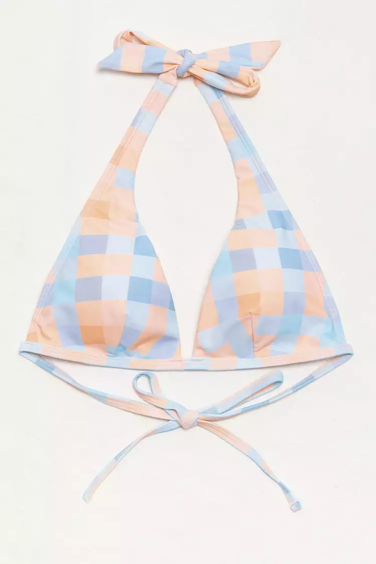 Cupshe Jaida Checkered Back Tie Halter Bikini Top 5 Cupshe Jaida Checkered Back Tie Halter Bikini Top - Image 5