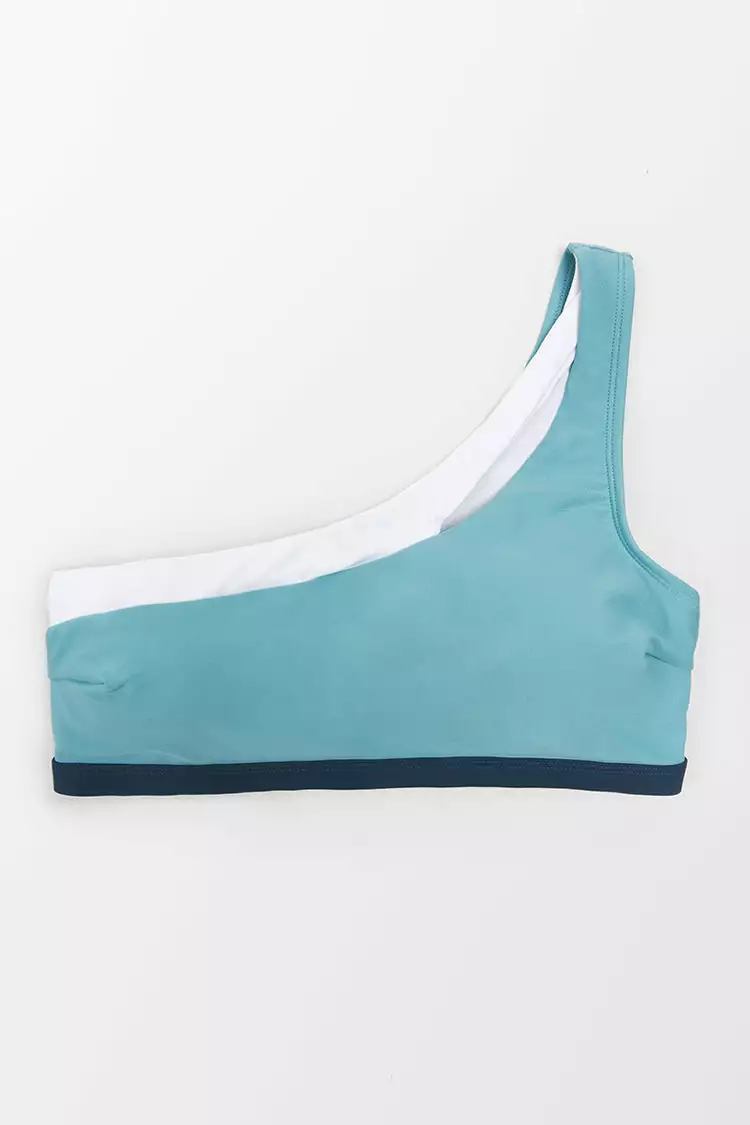 Cupshe Gracie Contrast Color One Shoulder Bikini Top 3 Cupshe Gracie Contrast Color One Shoulder Bikini Top - Image 3