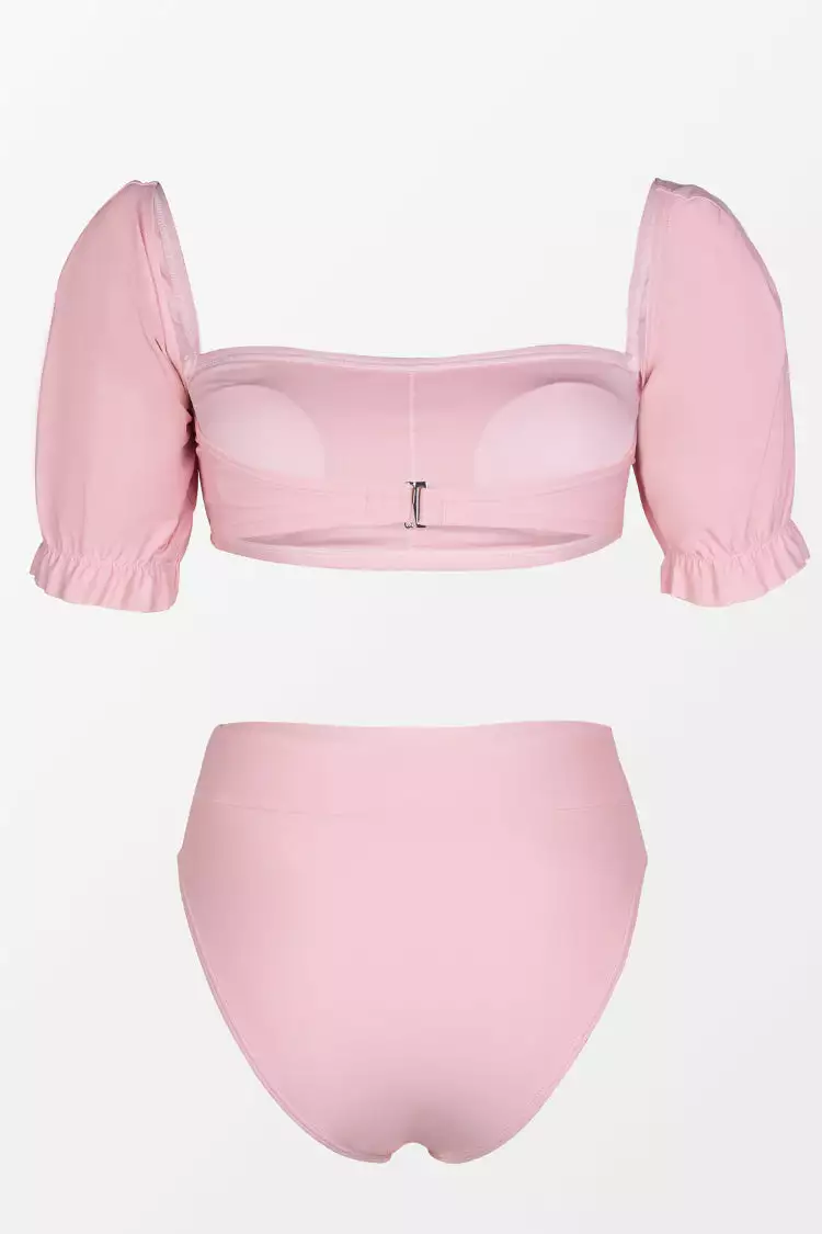 Cupshe Sidney Square Neck Short Sleeve High Waisted Bikini 5 Cupshe Sidney Square Neck Short Sleeve High Waisted Bikini - Image 5