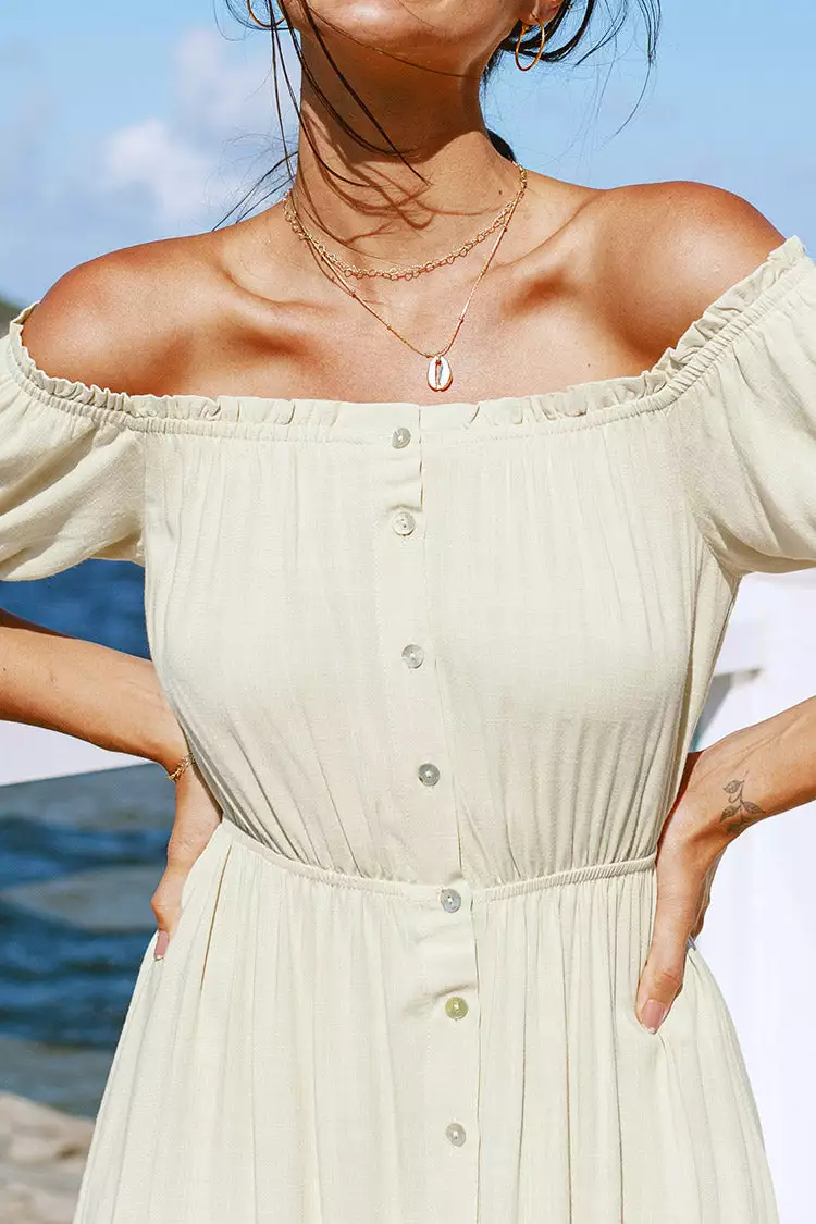 Cupshe Trisha Button Front Ruffle Hem Dress 3 Cupshe Trisha Button Front Ruffle Hem Dress - Image 3