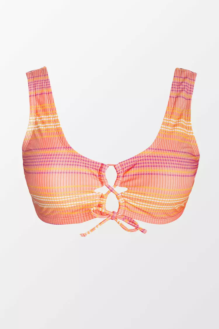 Cupshe Mercury Stripe Strappy Front Bralette Plus Size Bikini Top 3 Cupshe Mercury Stripe Strappy Front Bralette Plus Size Bikini Top - Image 3