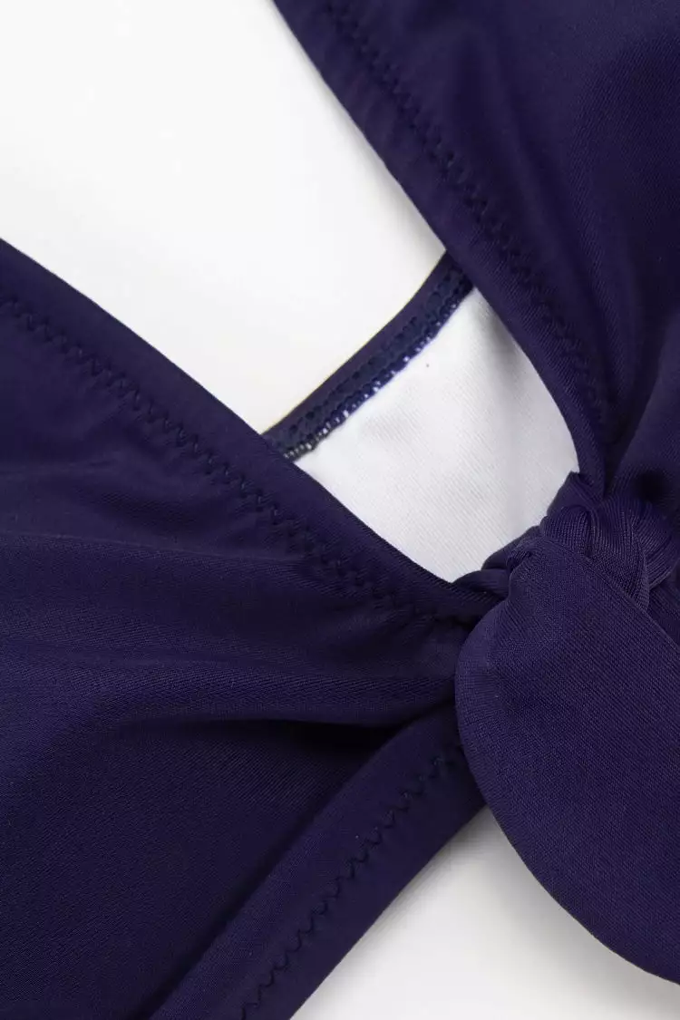 Cupshe Alia Navy Knotted Bikini Tank Top 5 Cupshe Alia Navy Knotted Bikini Tank Top - Image 5