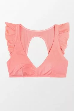 Cupshe Noelia Pink V-neck Cut Out Back Tie Bikini Top -Deals Cupshe Store 3 925f2baf 52aa 4029 8110 8d22d91c4112
