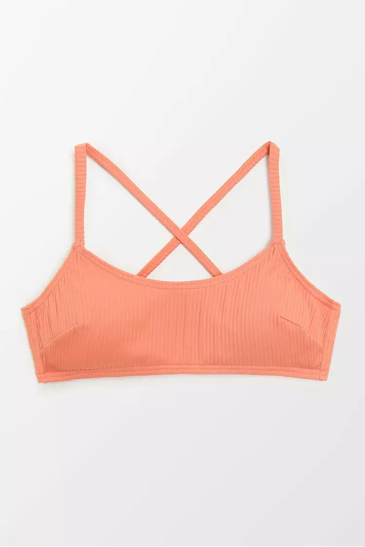 Cupshe Ribbed Sunburst Rib Crossback Bralette Bikini Top 3 Cupshe Ribbed Sunburst Rib Crossback Bralette Bikini Top - Image 3