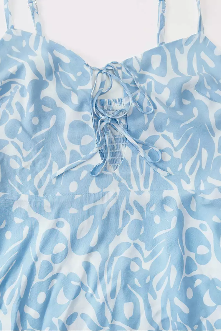 Cupshe Addilynn Monochrome Print Tie Front Slip Dress 5 Cupshe Addilynn Monochrome Print Tie Front Slip Dress - Image 5