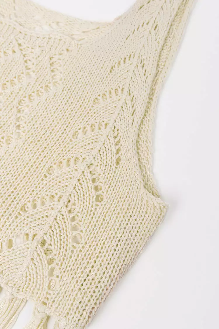 Cupshe Nikky Round Neck Wide Straps Braided Tassel Cover Up 3 Cupshe Nikky Round Neck Wide Straps Braided Tassel Cover Up - Image 3