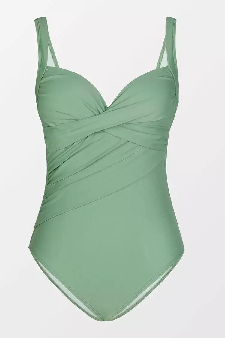 Cupshe Forest Adventure Solid Wrap Front One Piece Swimsuit 3 Cupshe Forest Adventure Solid Wrap Front One Piece Swimsuit - Image 3