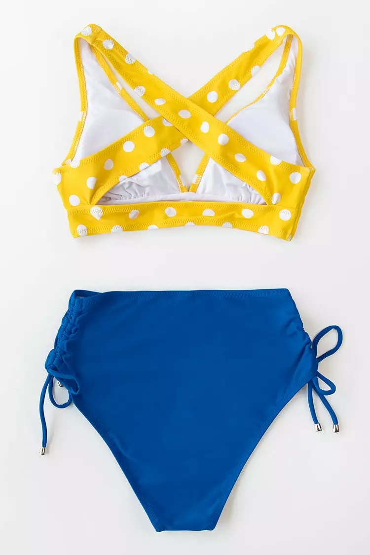 Cupshe Blue Side Ruched High Waisted Bikini Bottom 10 Cupshe Blue Side Ruched High Waisted Bikini Bottom - Image 10