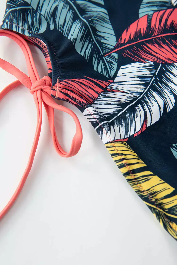 Cupshe Pink And Leafy Triangle High Waisted Bikini 5 Cupshe Pink And Leafy Triangle High Waisted Bikini - Image 5